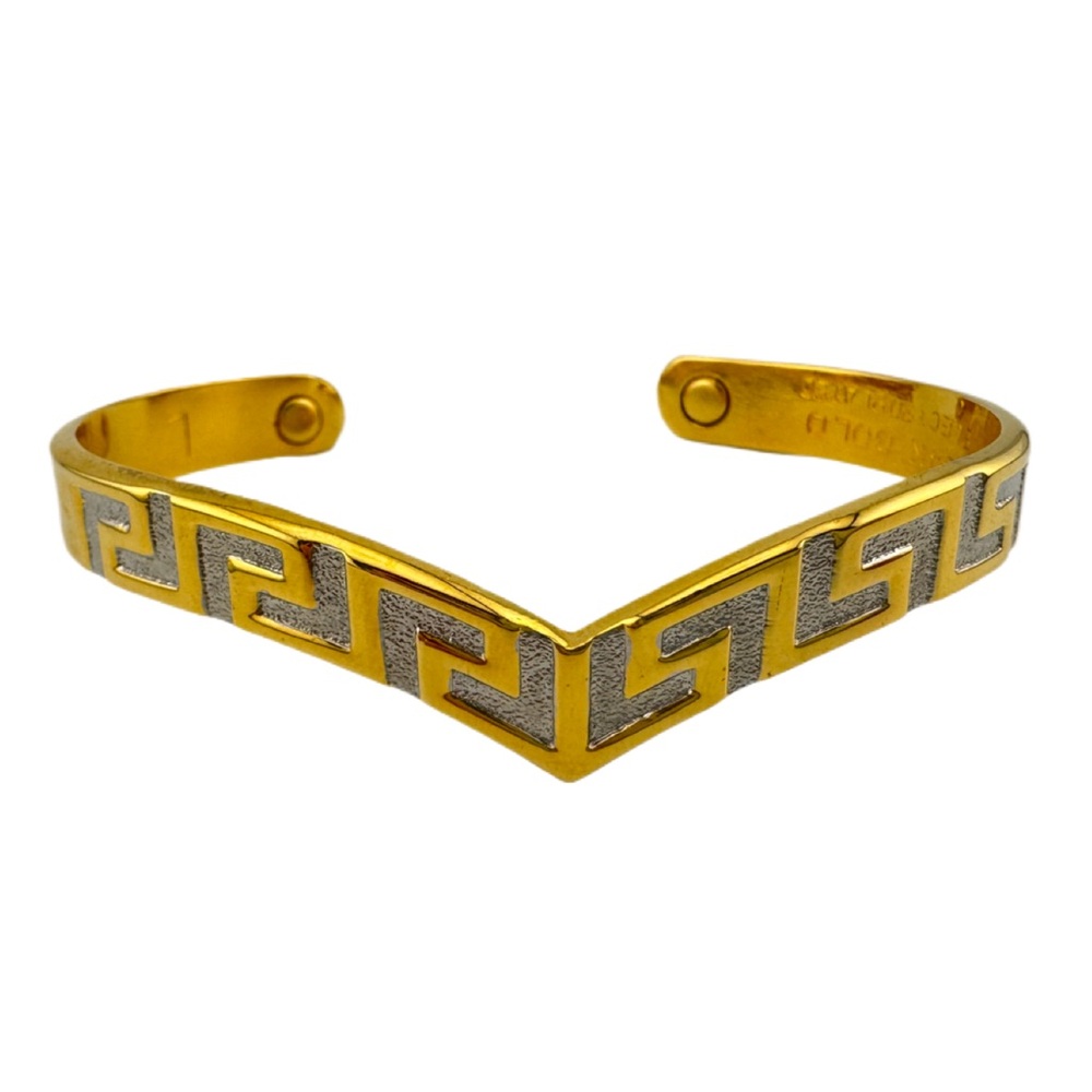 Greek Key Cuff 24k Electroplated Magnetic